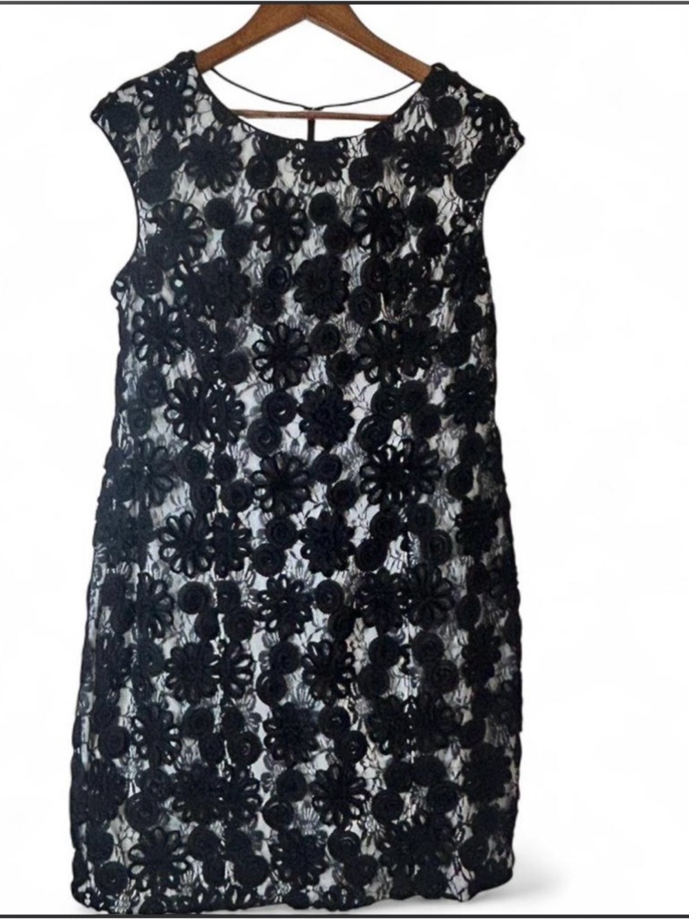 Alex Evenings Black Floral Lace Mini Dress